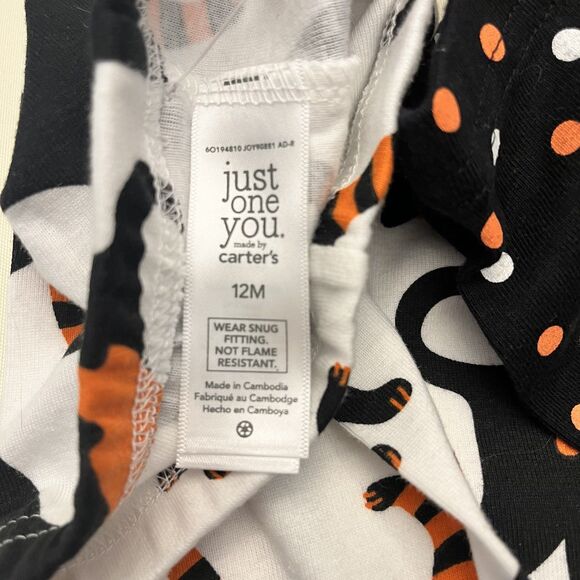 Carter’s Leggings Baby Girls 12 Months Halloween Cat Polka Dot Snug Set Of 2 - Picture 4 of 5